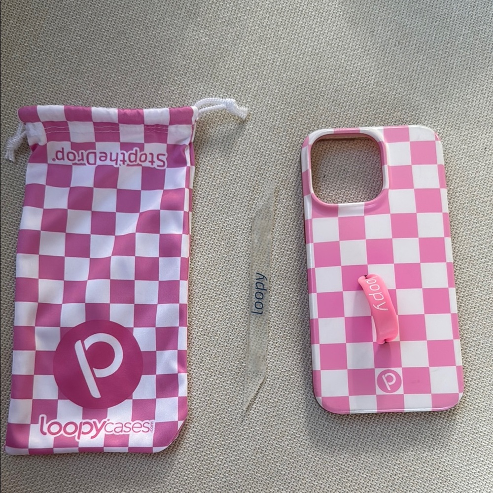 Loopy Case Pink Checkerboard iPhone Case